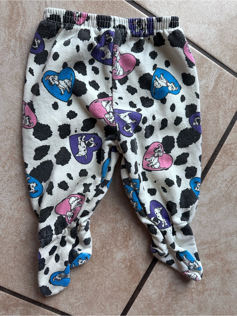 Vintage 101 Dalmatians Heart Footed Bottoms